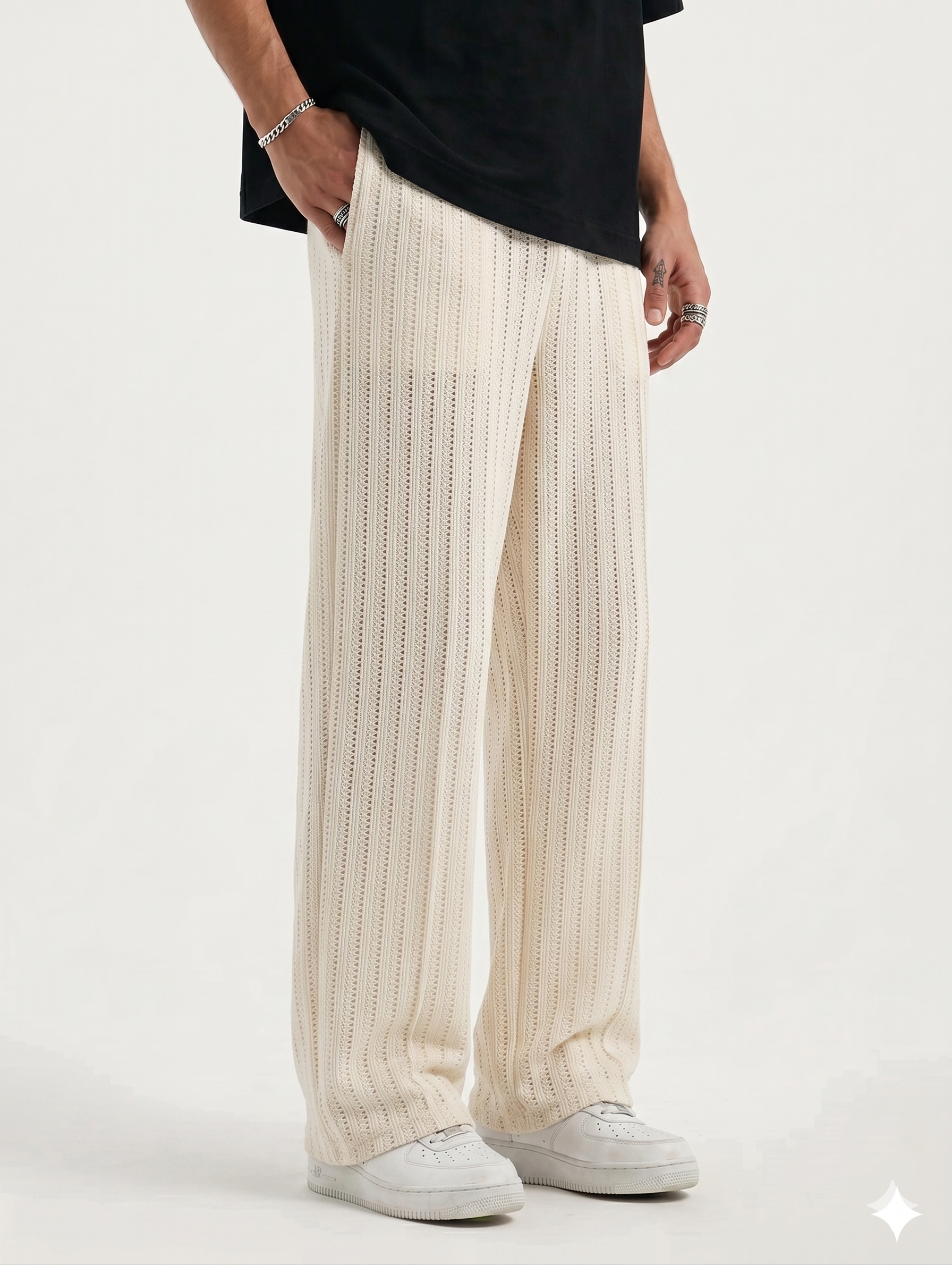 Skin Knitted Cotton Baggy Trouser