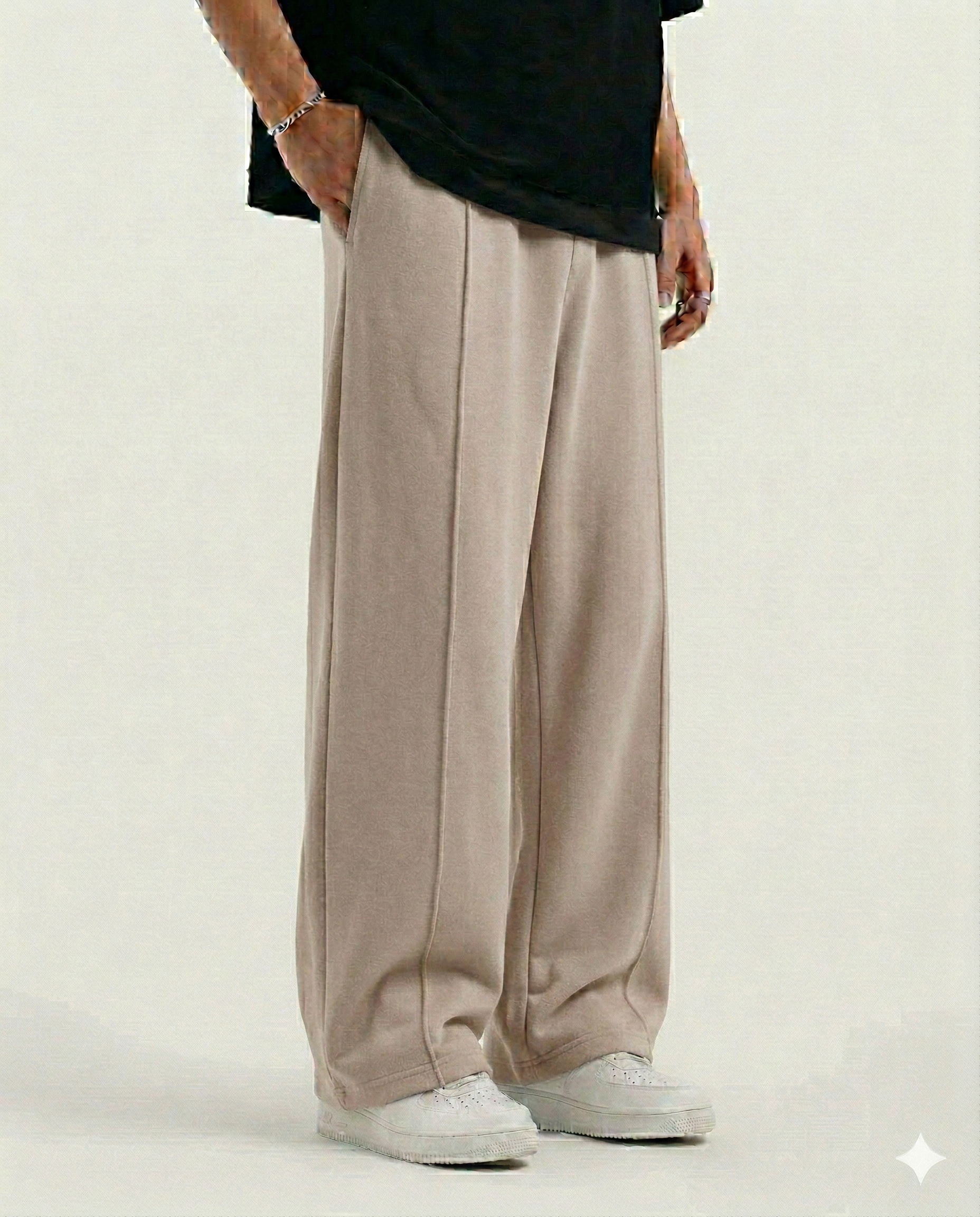 Leathery Crown Cotton Jersi Straight Fit Trouser