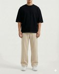 Beig Straight Fit Trousers