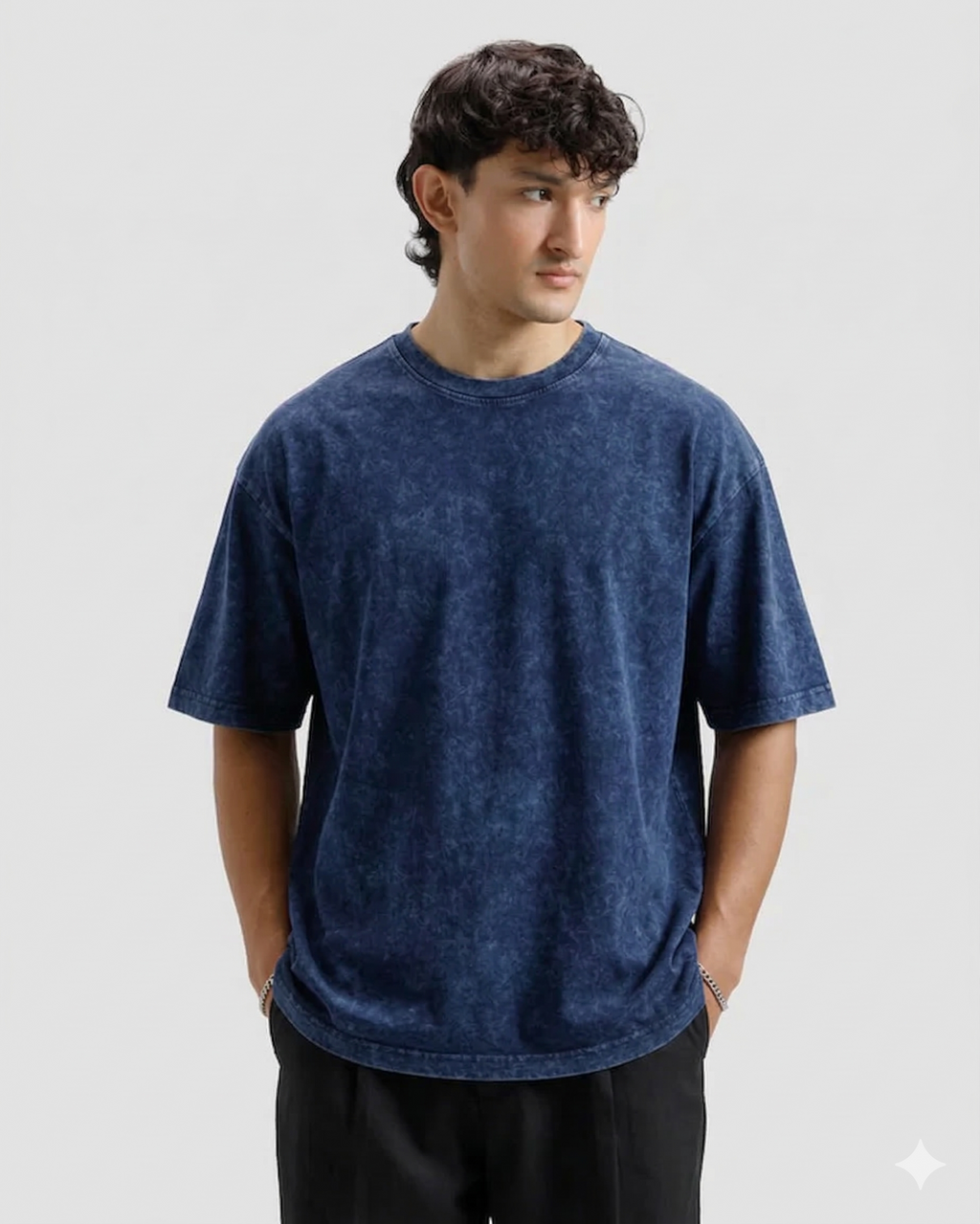 Acid Wash Blue Oversized Tee