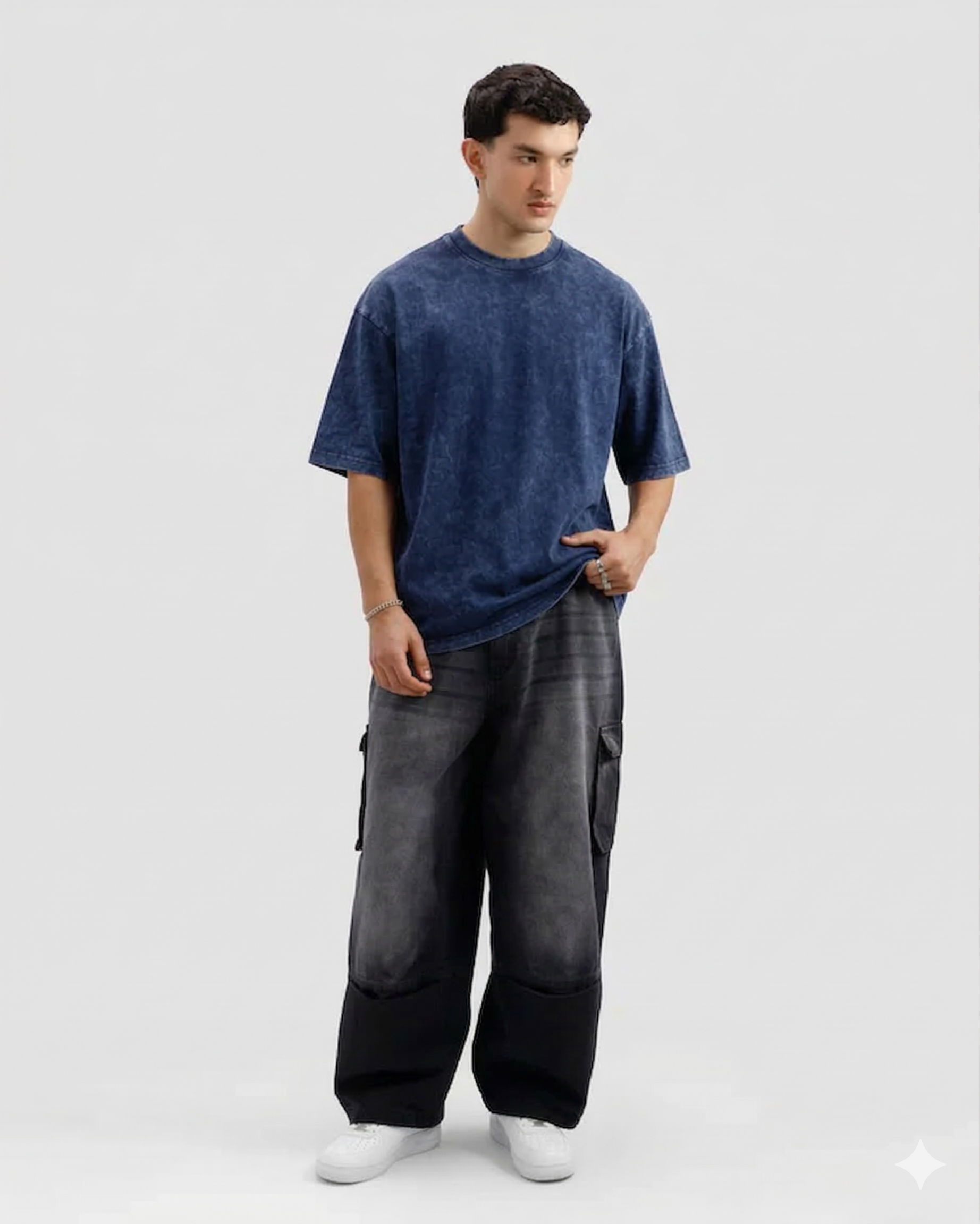 Acid Wash Blue Oversized Tee