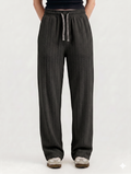 Black Knitted Cotton Baggy Trouser