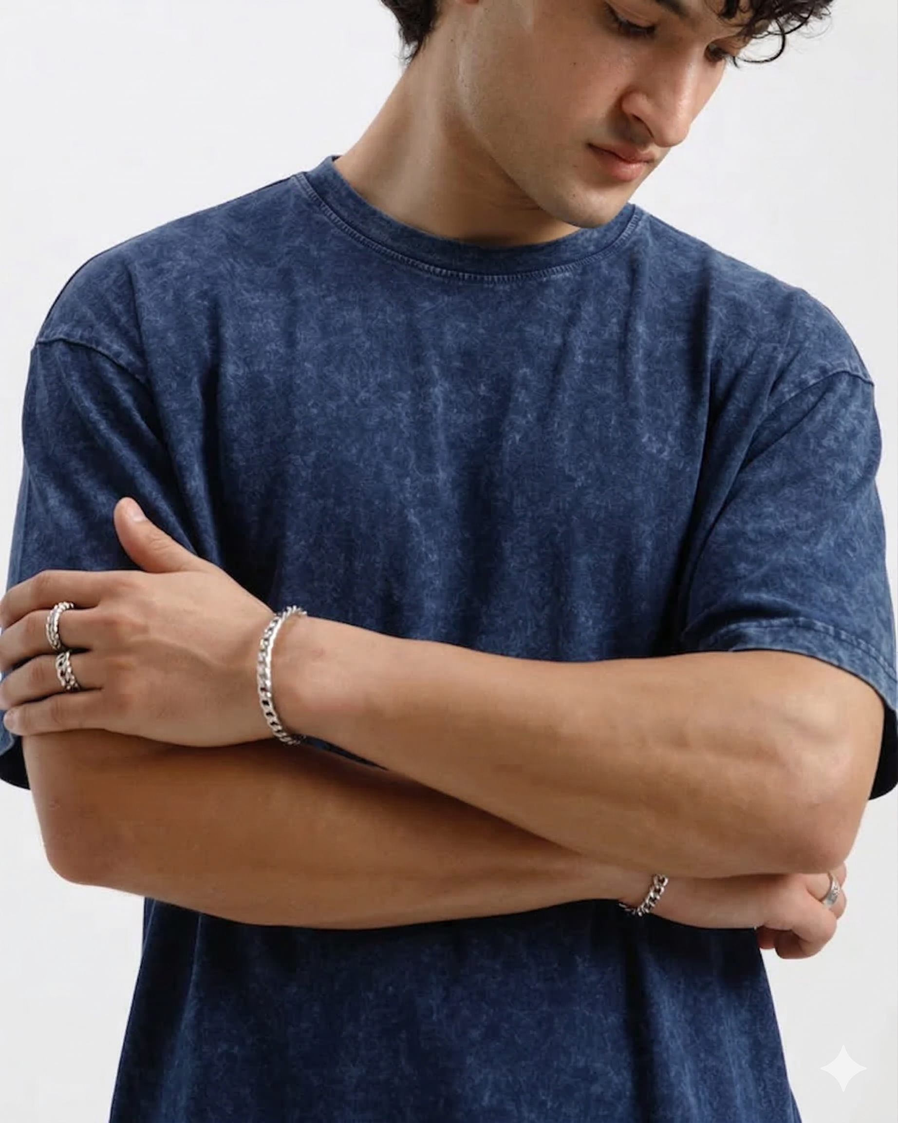 Acid Wash Blue Oversized Tee