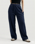 Navy Blue Cotton Jersi Straight Fit Trouser