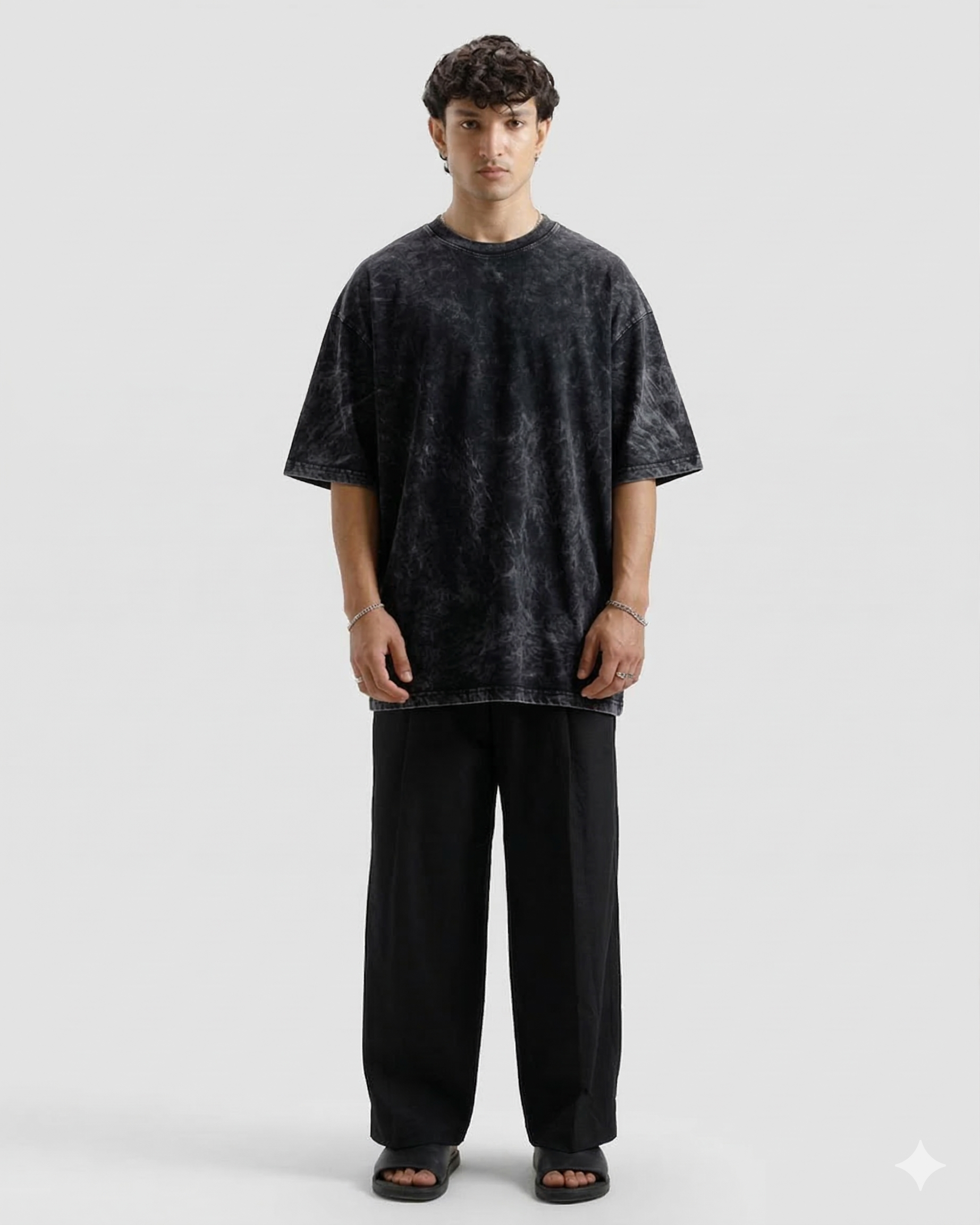 Acid Wash Black Oversized Tee