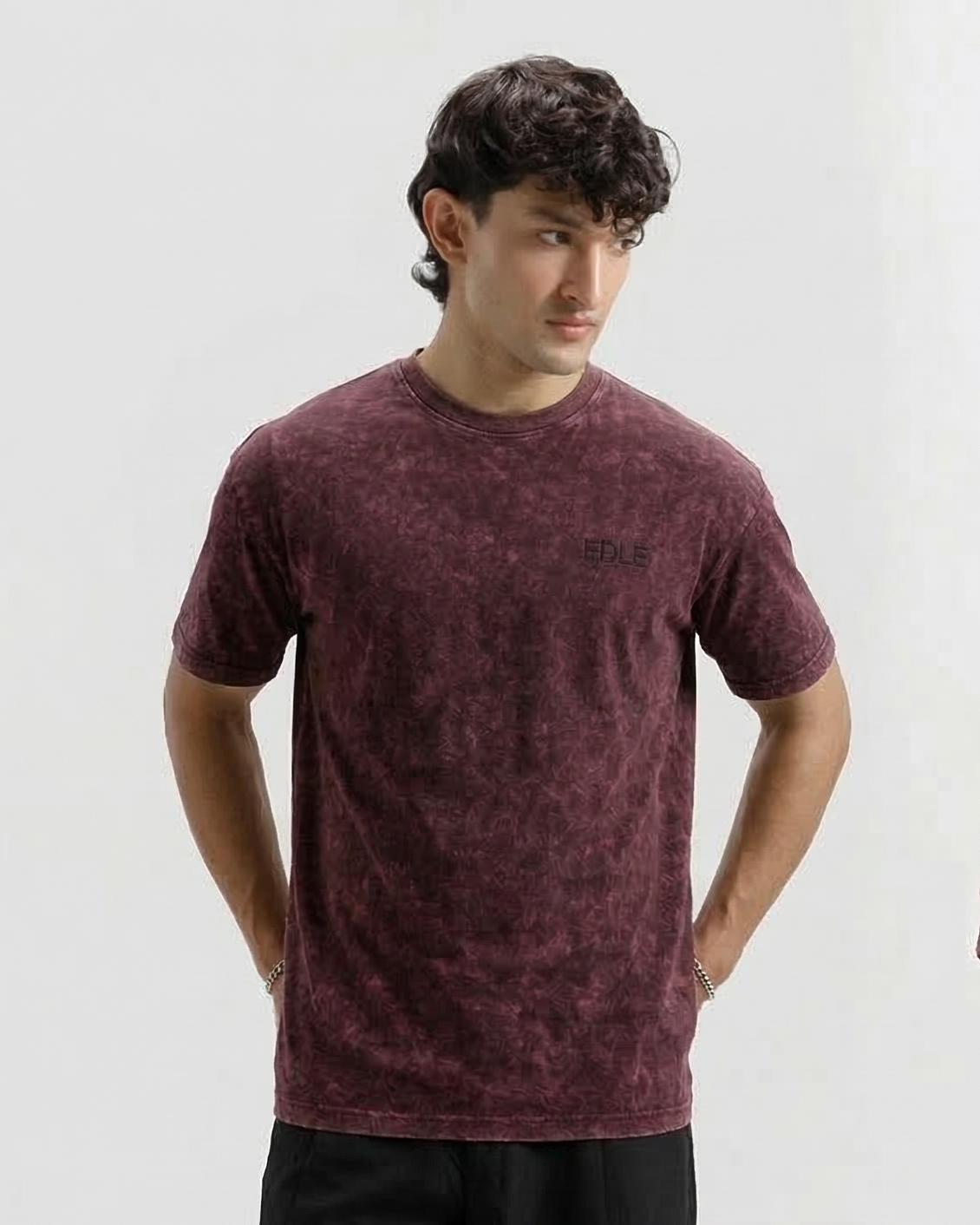 Acid Wash Red Oversized T-shirt