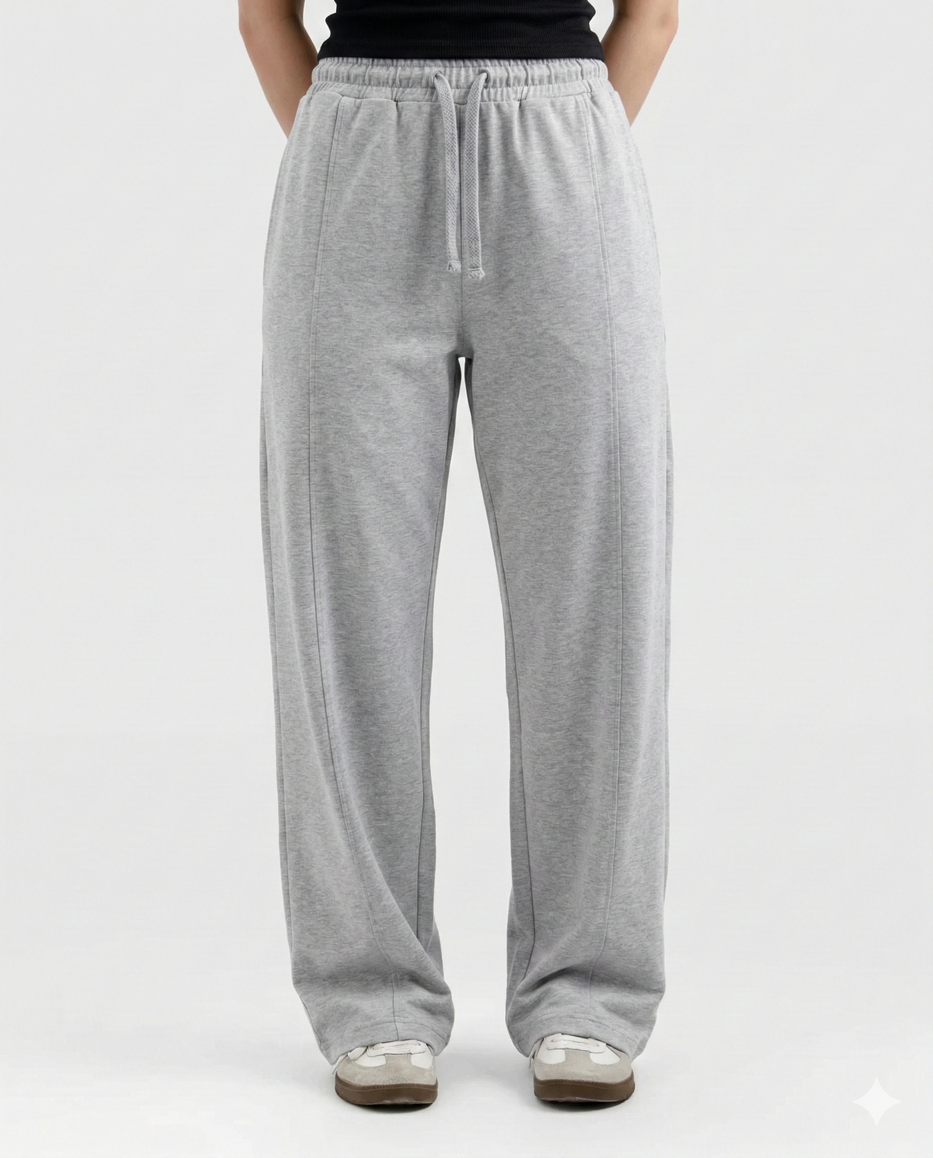 Light Grey Cotton Jersi Straight Fit Trouser