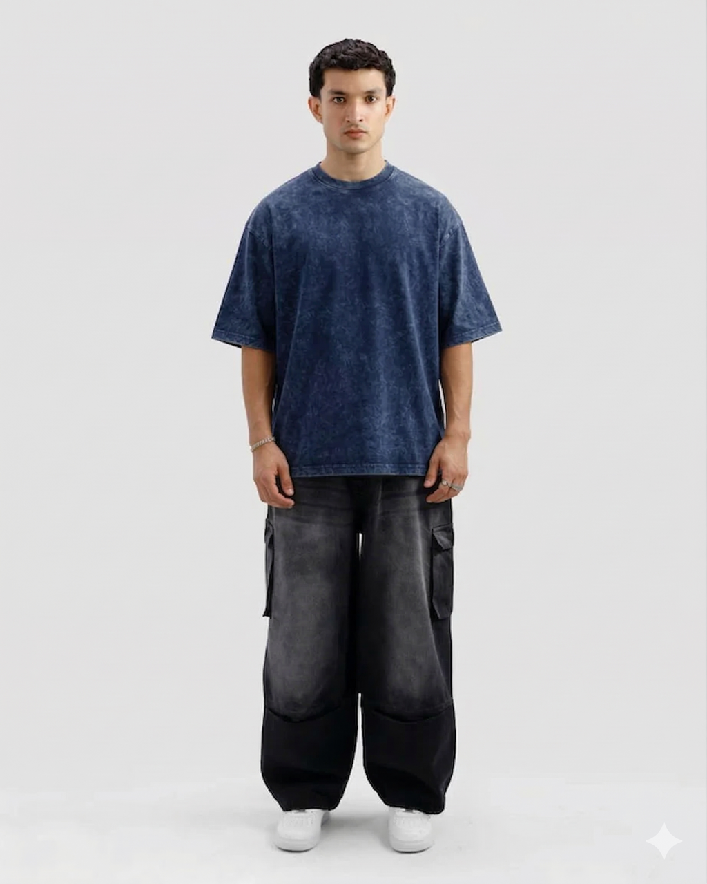 Acid Wash Blue Oversized Tee