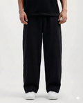 Black Cotton Jersi Straight Fit Trouser