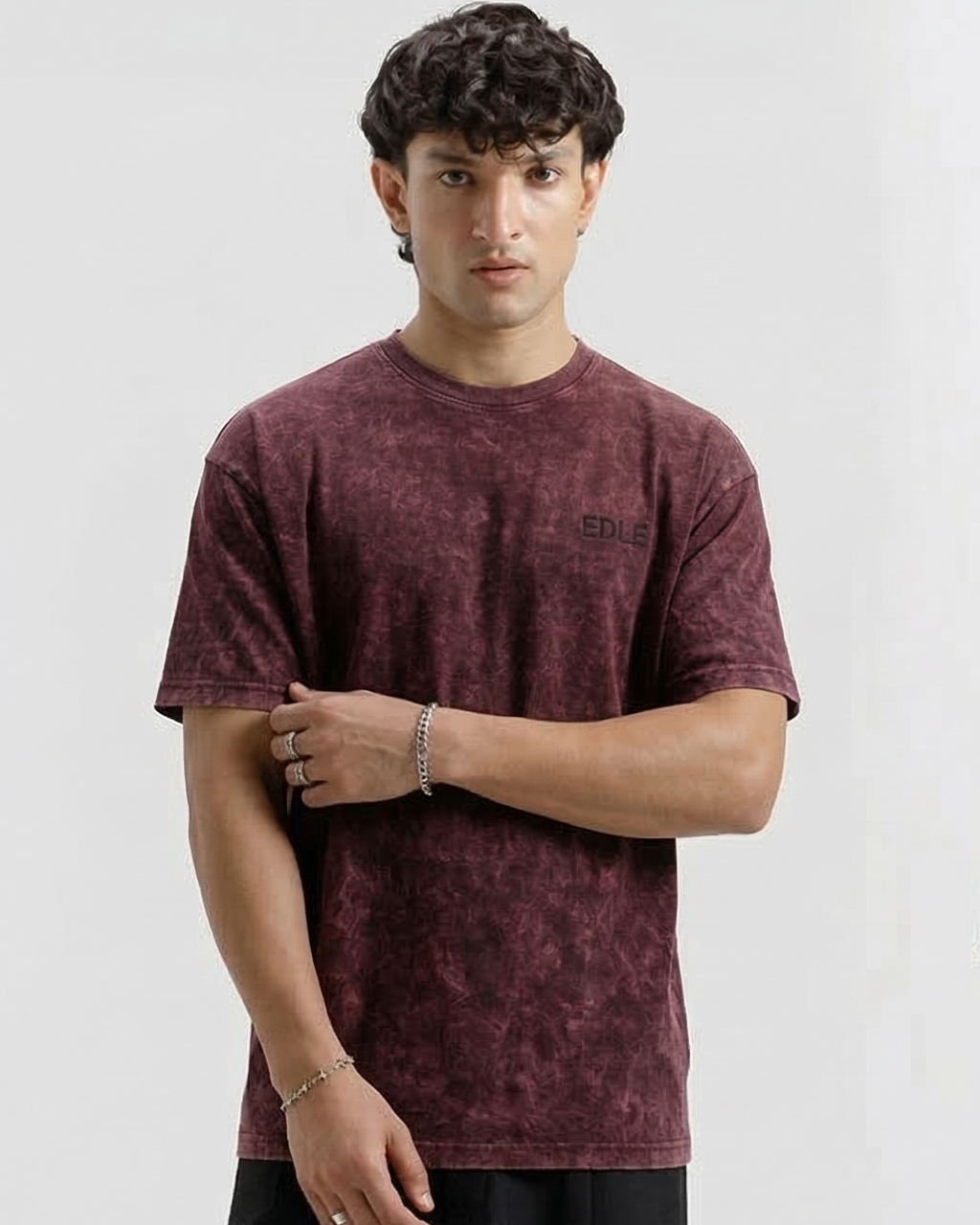Acid Wash Red Oversized T-shirt