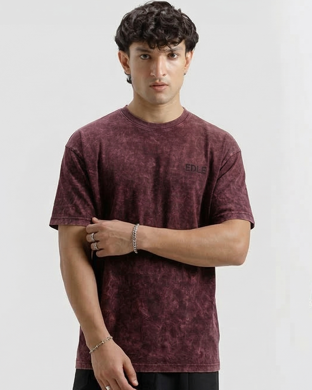 Acid Wash Red Oversized T-shirt