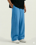 Sky Blue Cotton Jersi Straight Fit Trouser