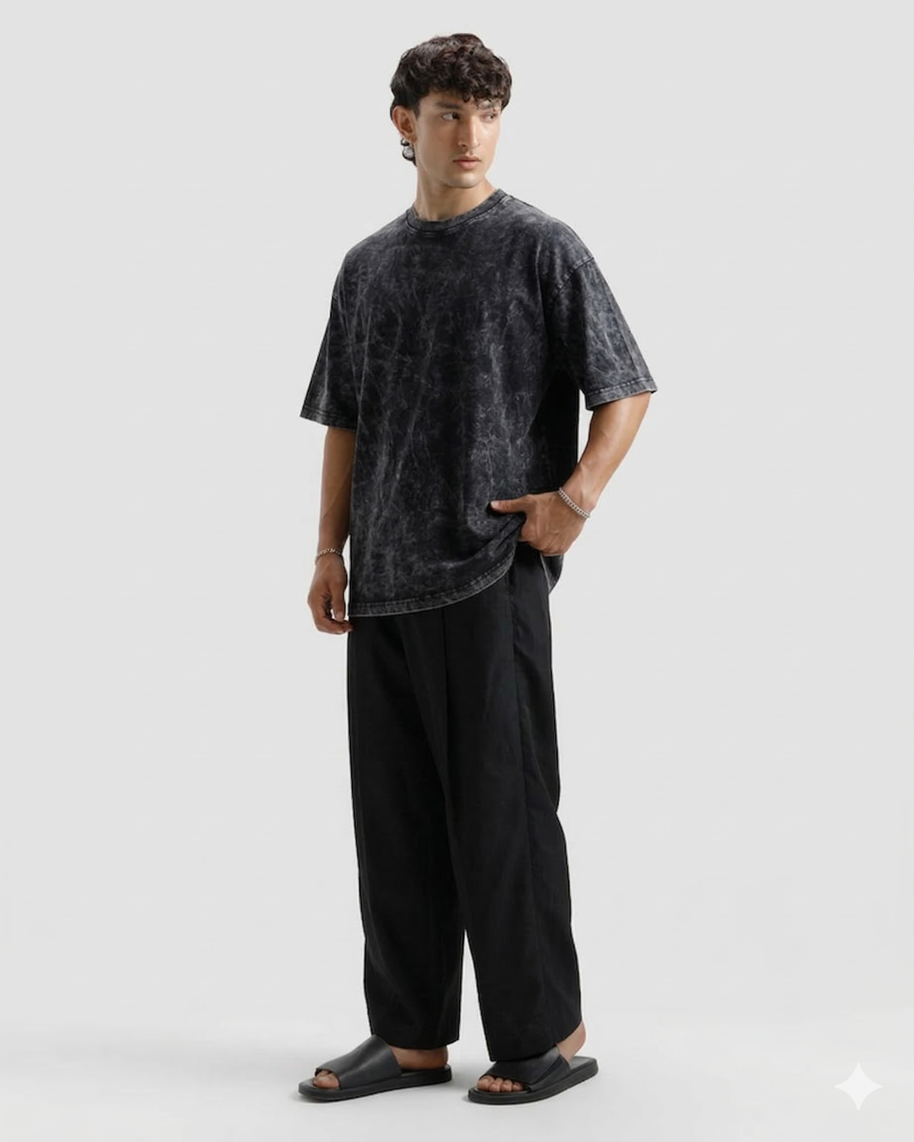 Acid Wash Black Oversized Tee