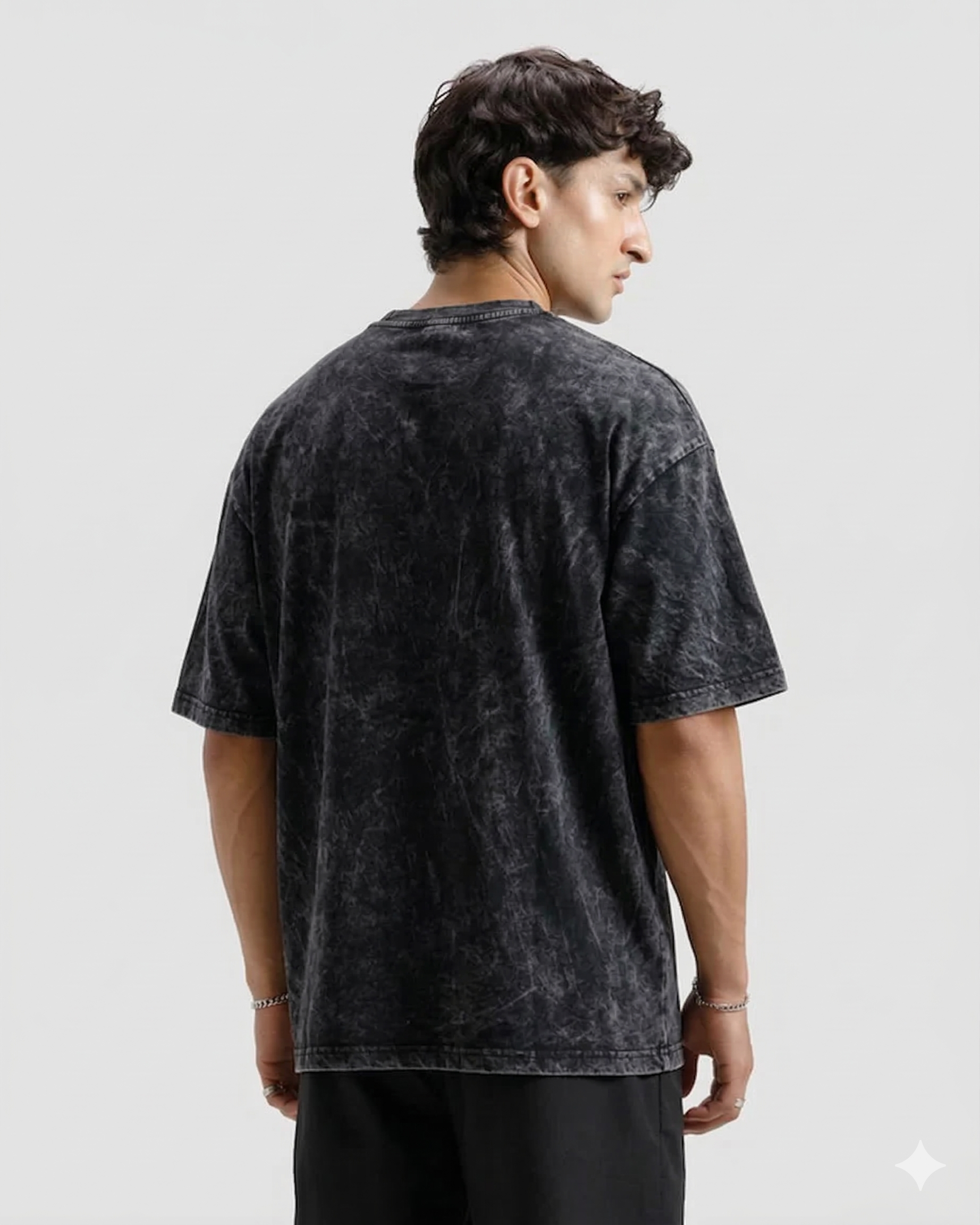 Acid Wash Black Oversized Tee