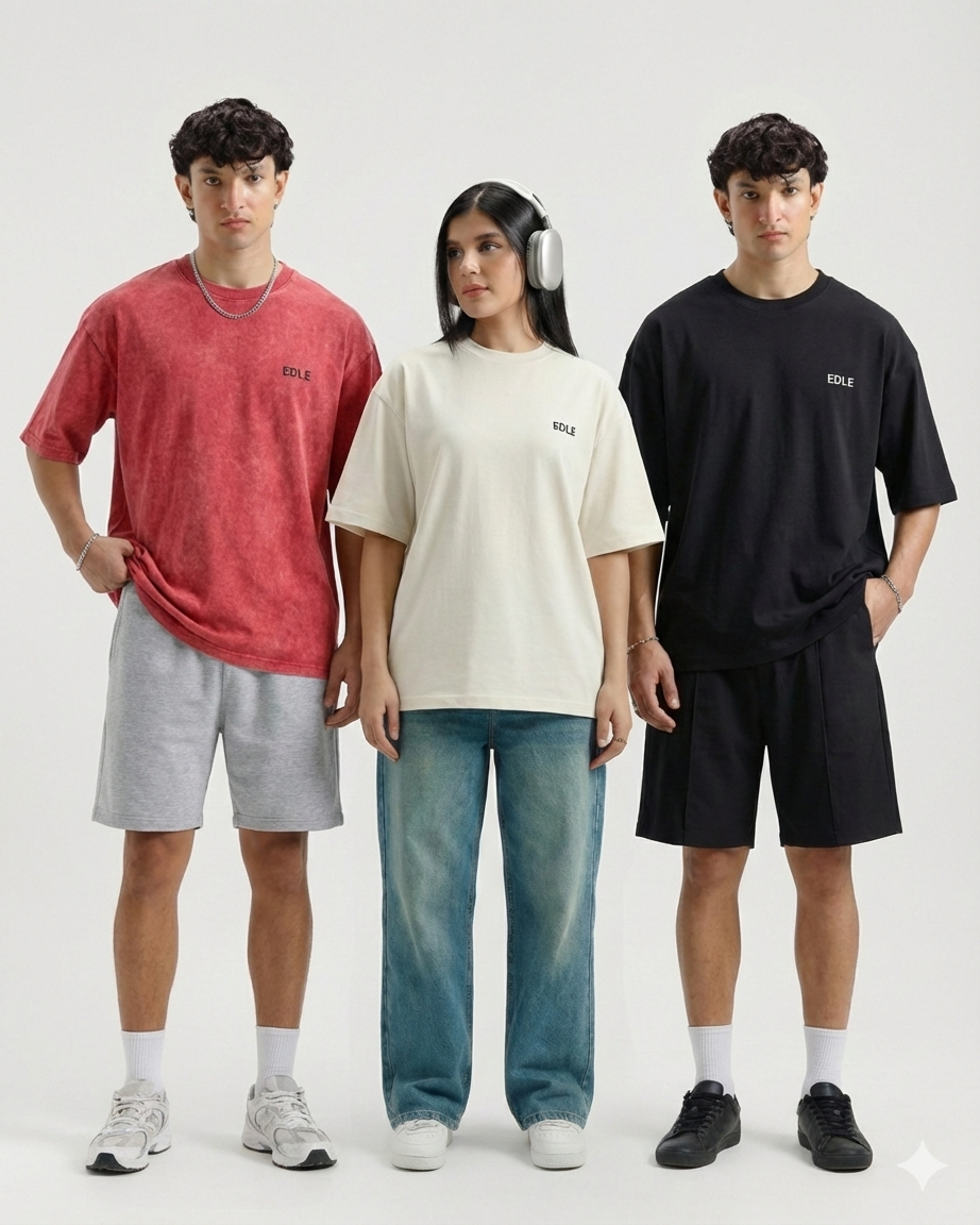 Pack of 3 Dropshoulder shirts