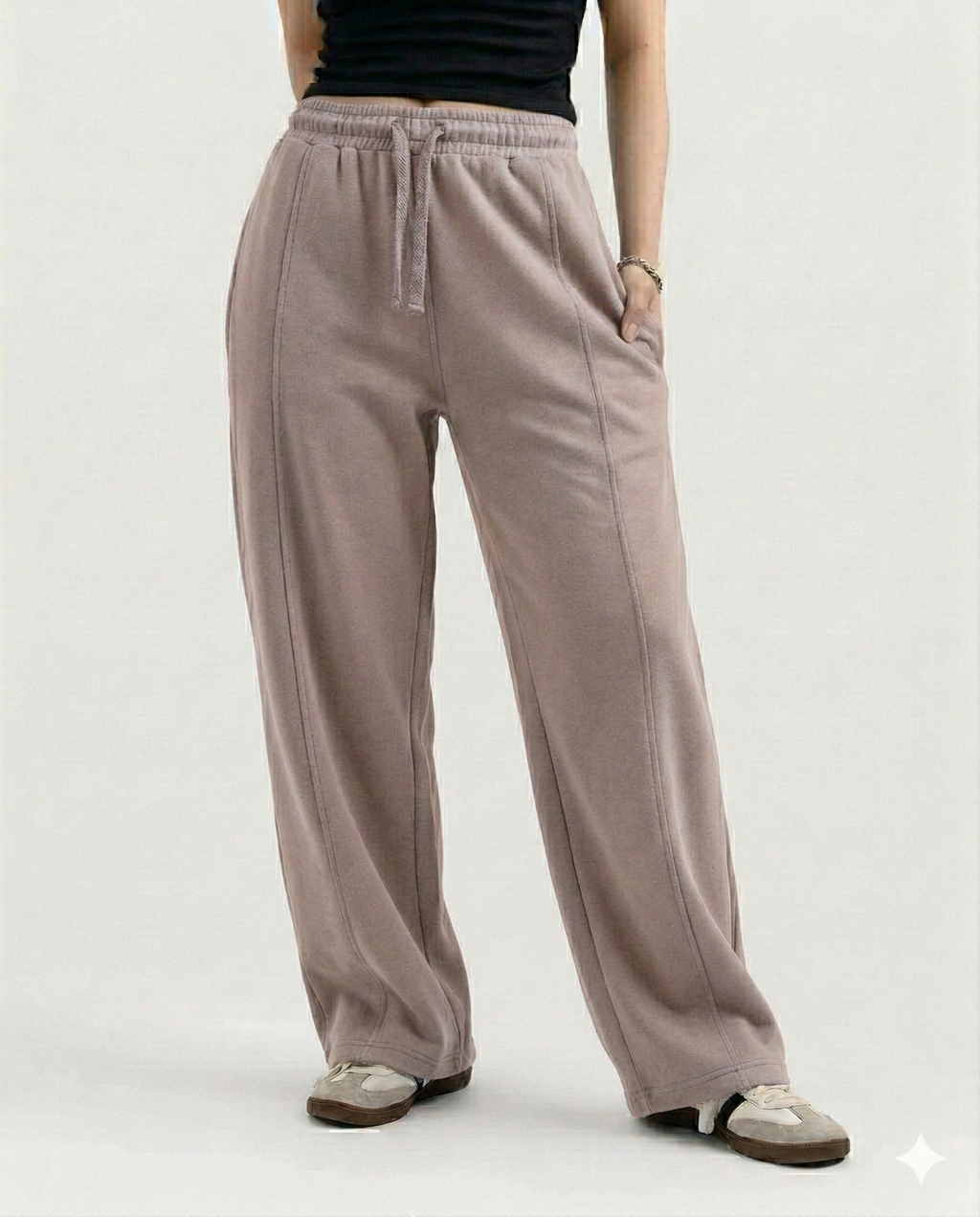 Leathery Crown Cotton Jersi Straight Fit Trouser