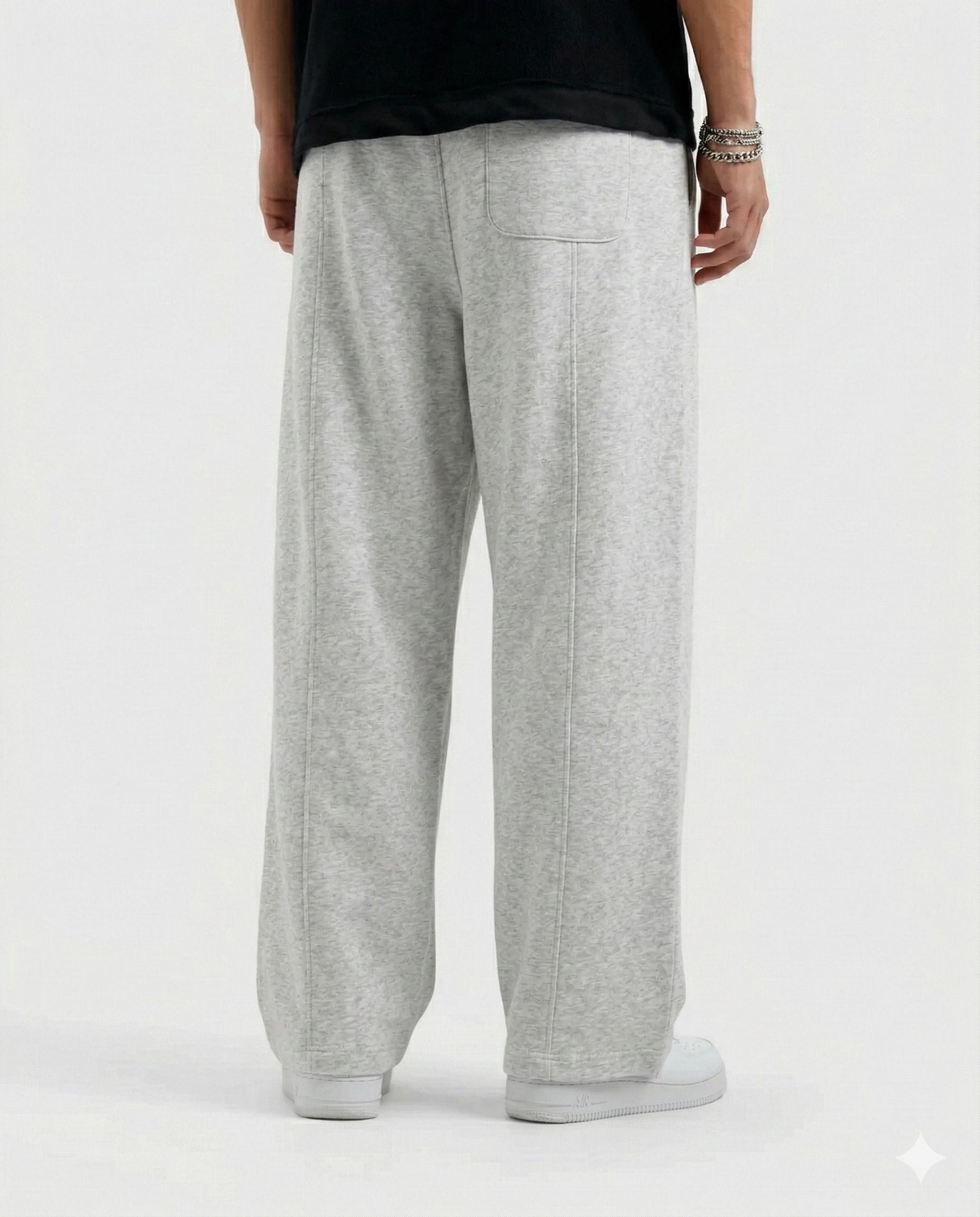 Light Grey Cotton Jersi Straight Fit Trouser