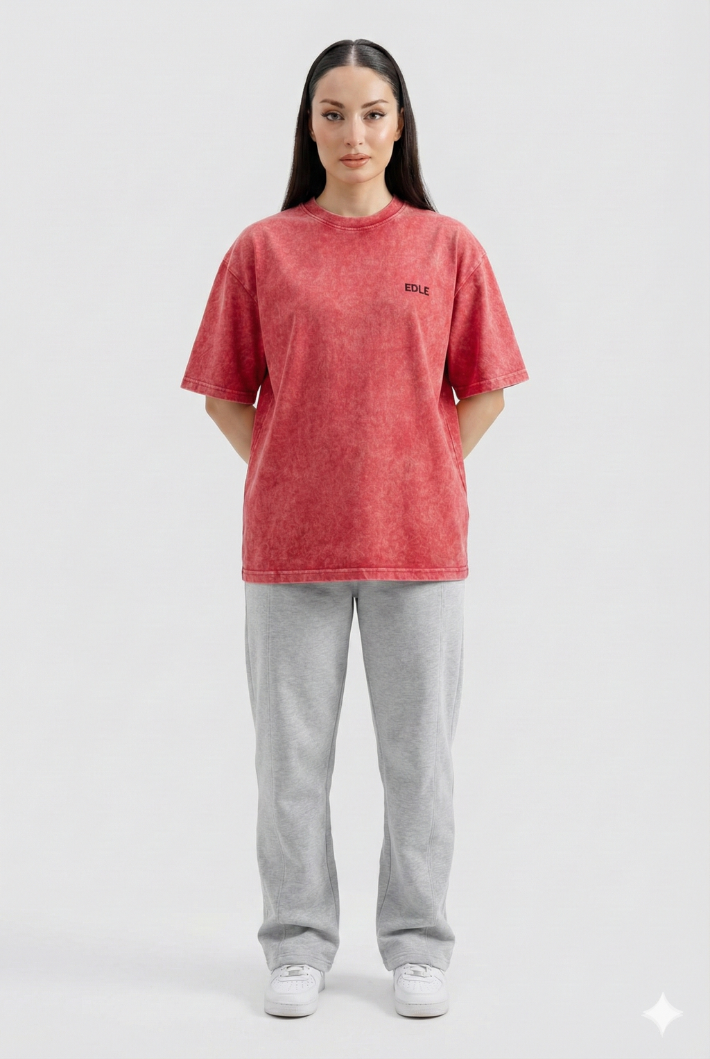 Acid Wash Red Oversized T-shirt