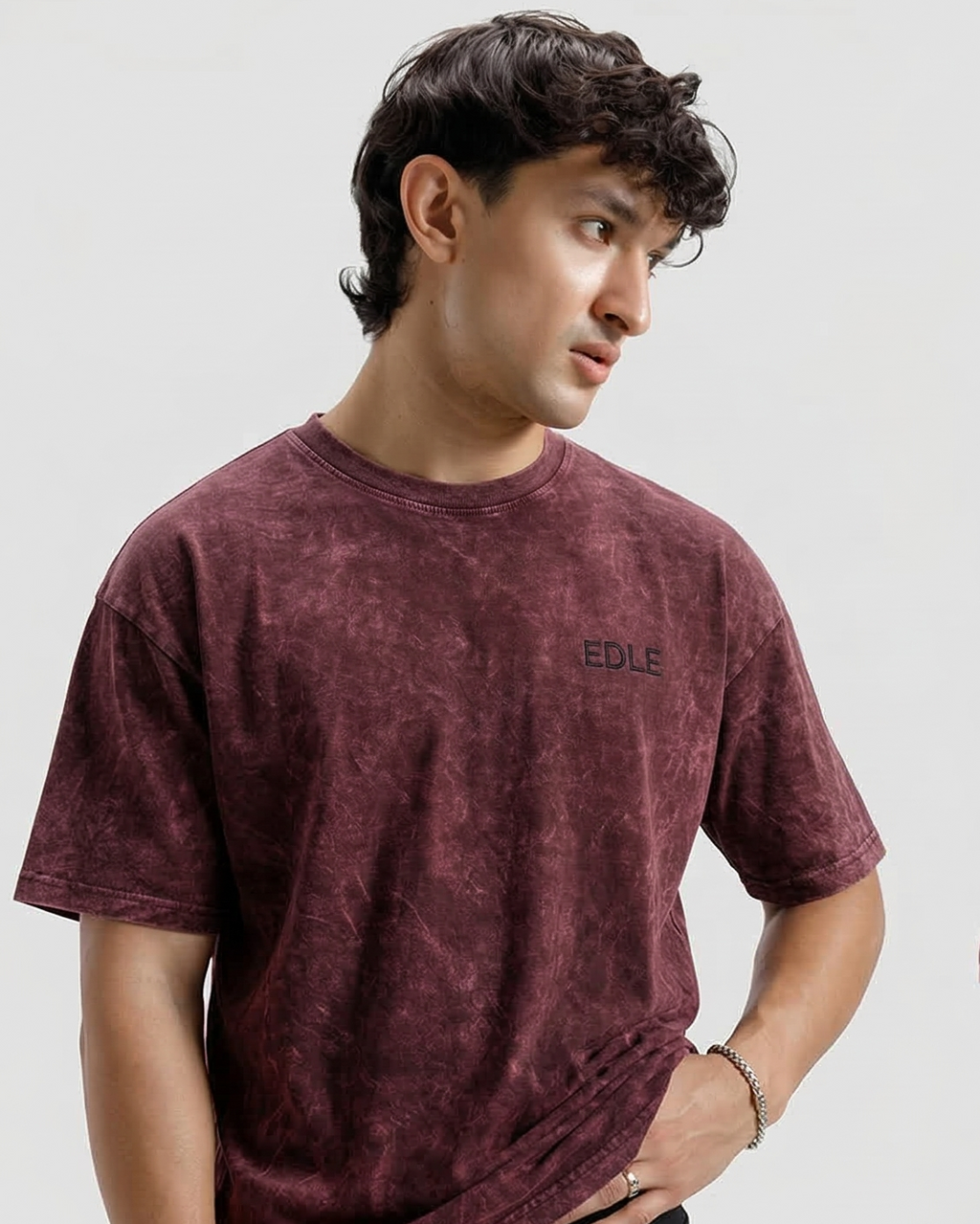 Acid Wash Red Oversized T-shirt