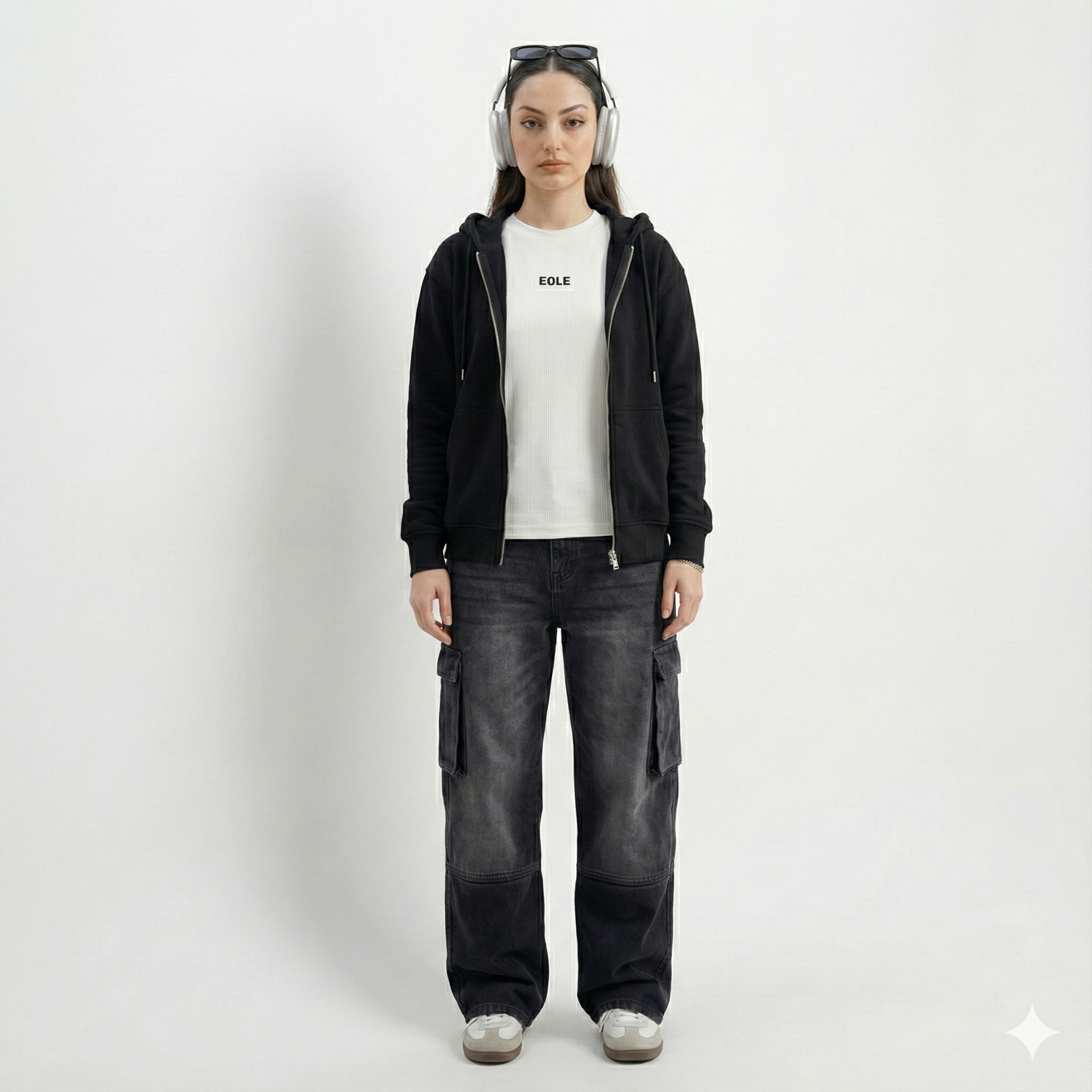 Black Classic Zipper Hoodie