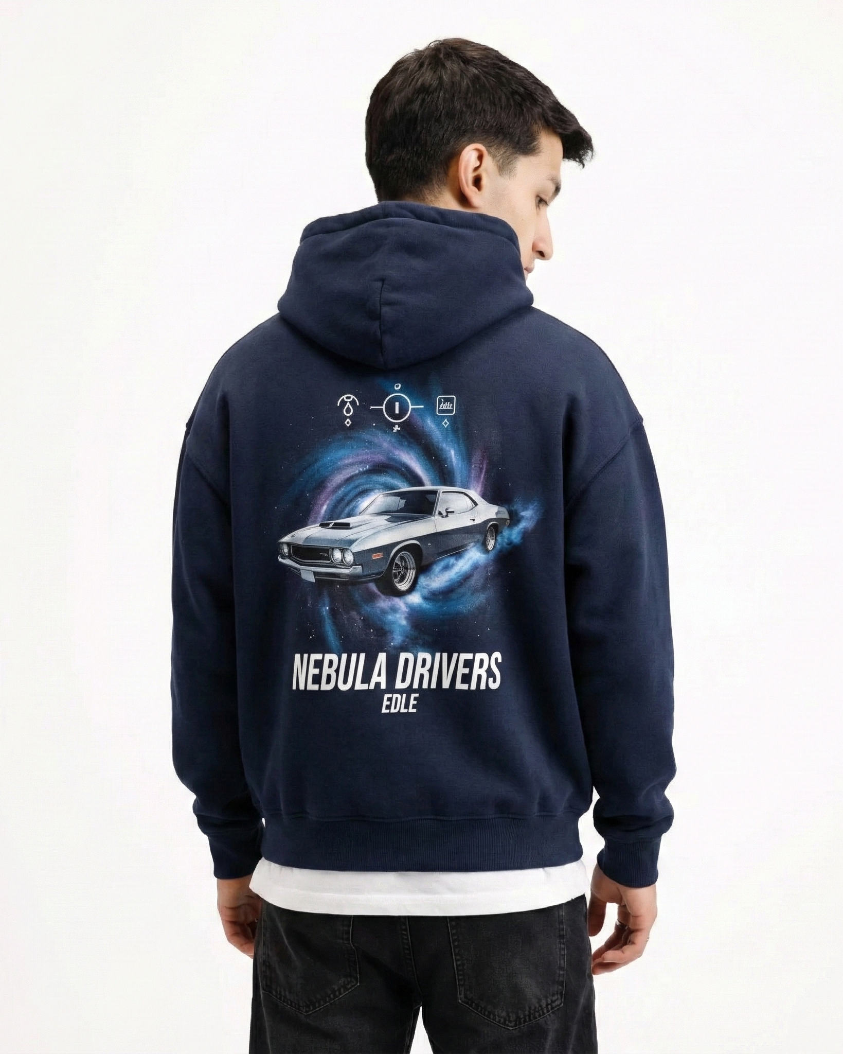 Mid Night Blue Nebula Hoodie