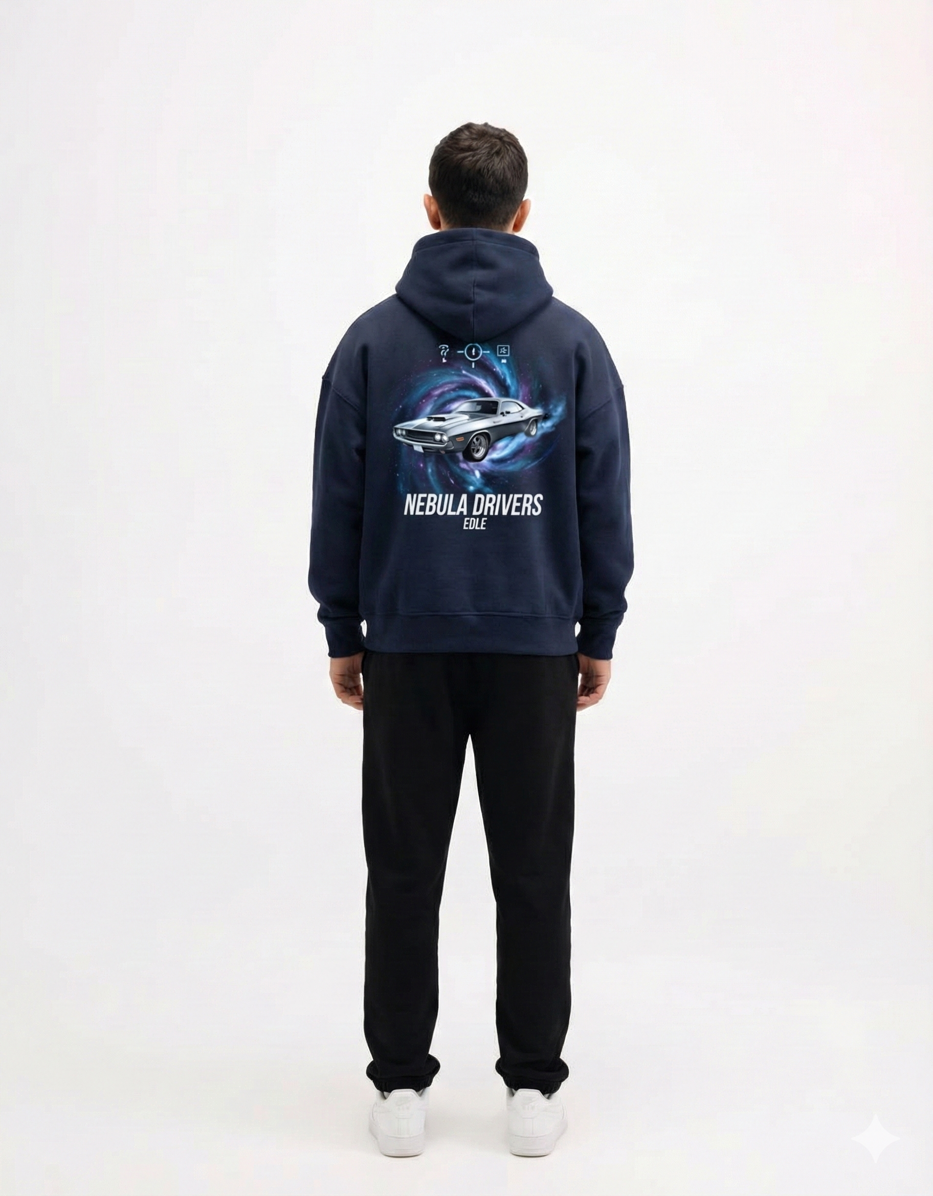 Mid Night Blue Nebula Hoodie