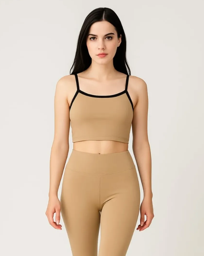 Beig Sleeveless Wearing