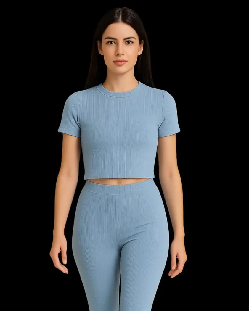 Sky blue Half Sleeve Wearing