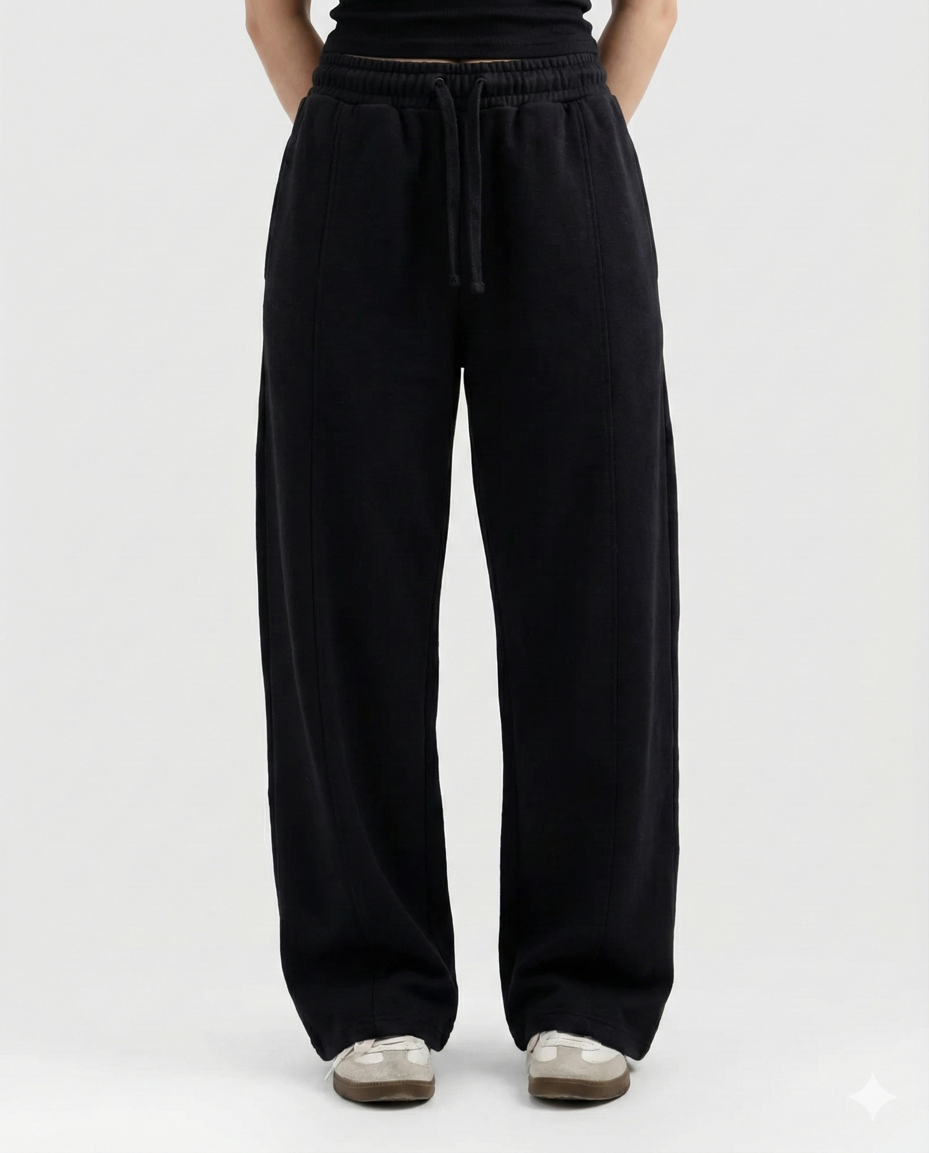 Black Straight Fit Trousers