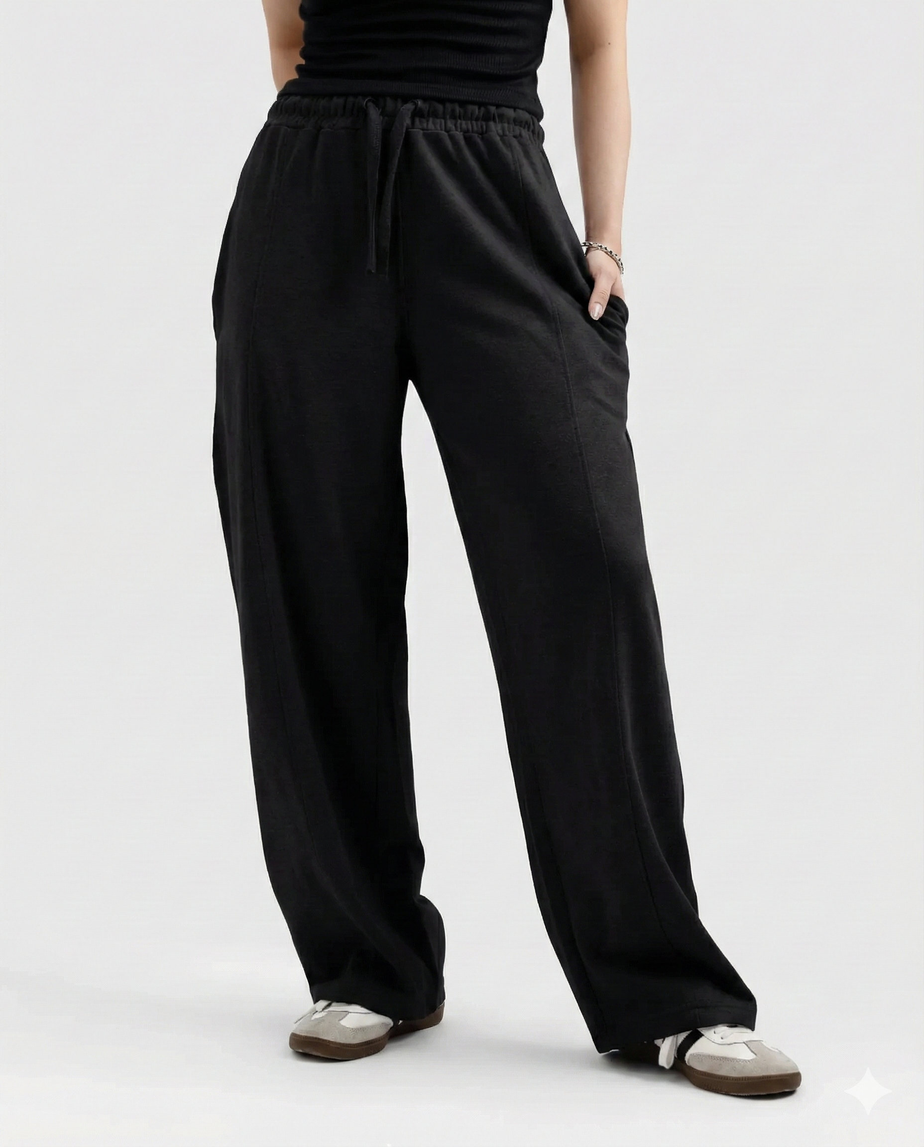 Winter Black Straight Fit Trousers