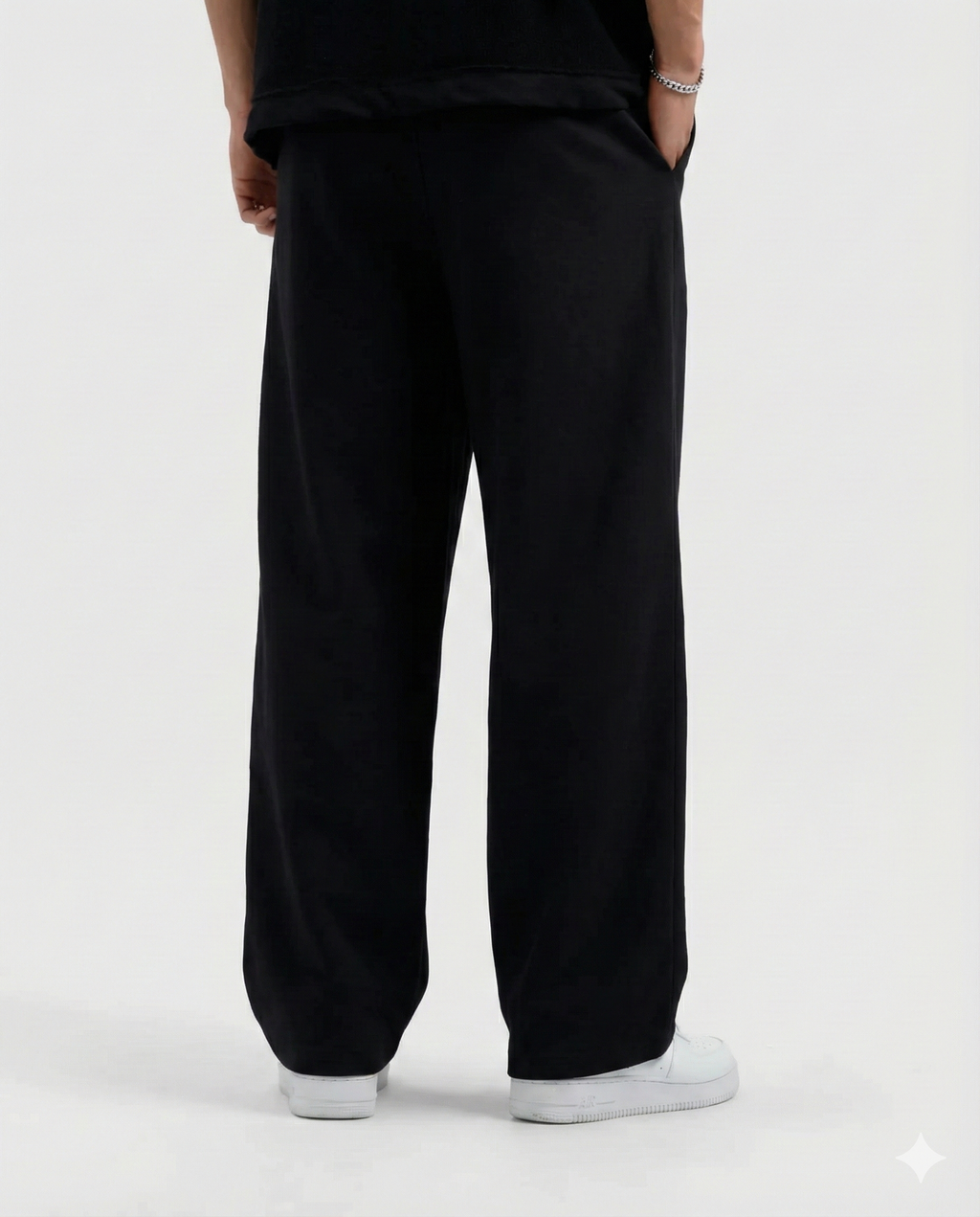 Black Straight Fit Trousers