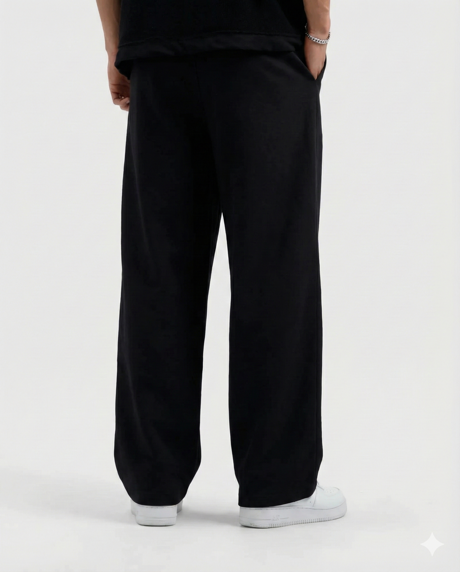 Black Straight Fit Trousers