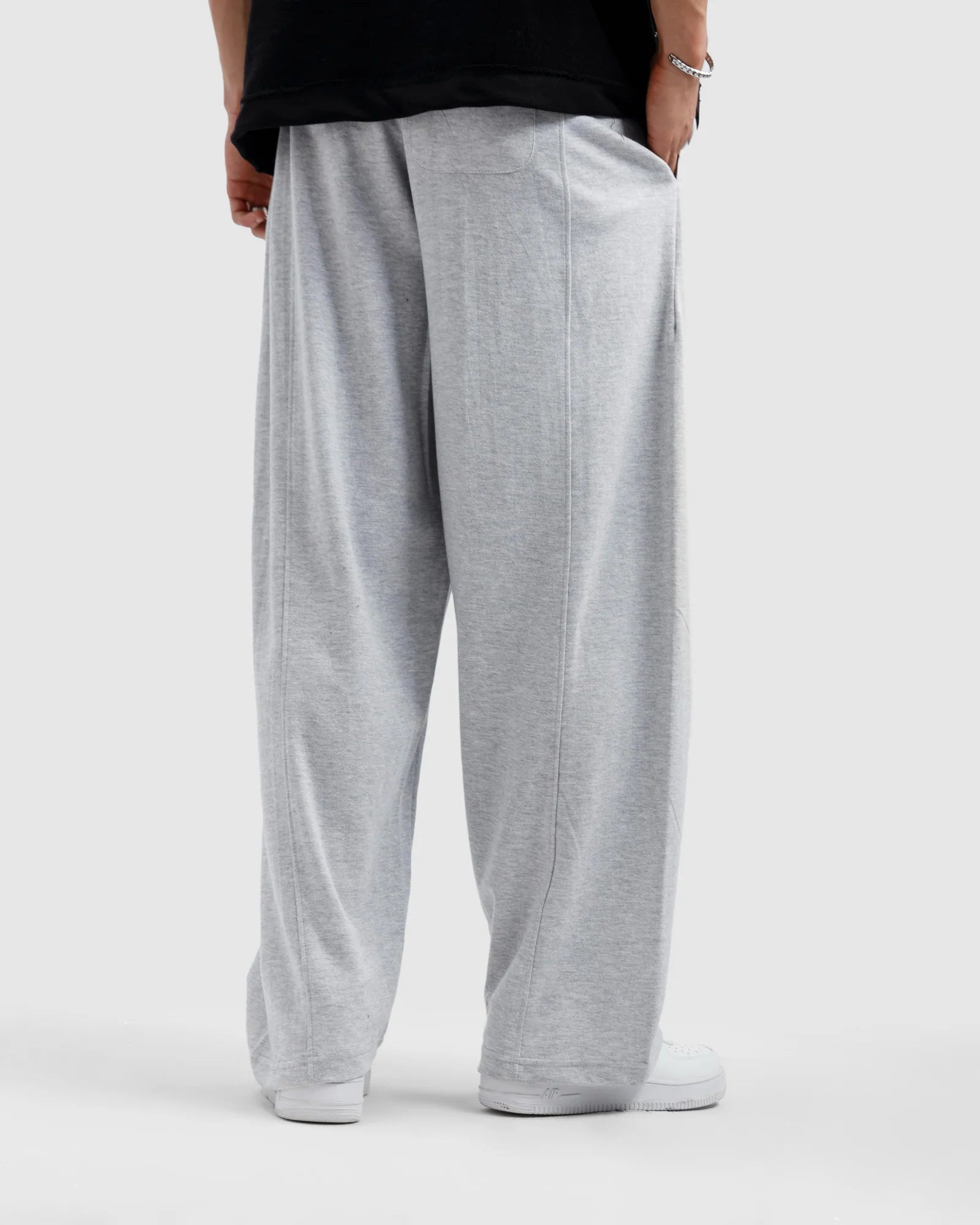 Light Grey Straight Fit Trousers