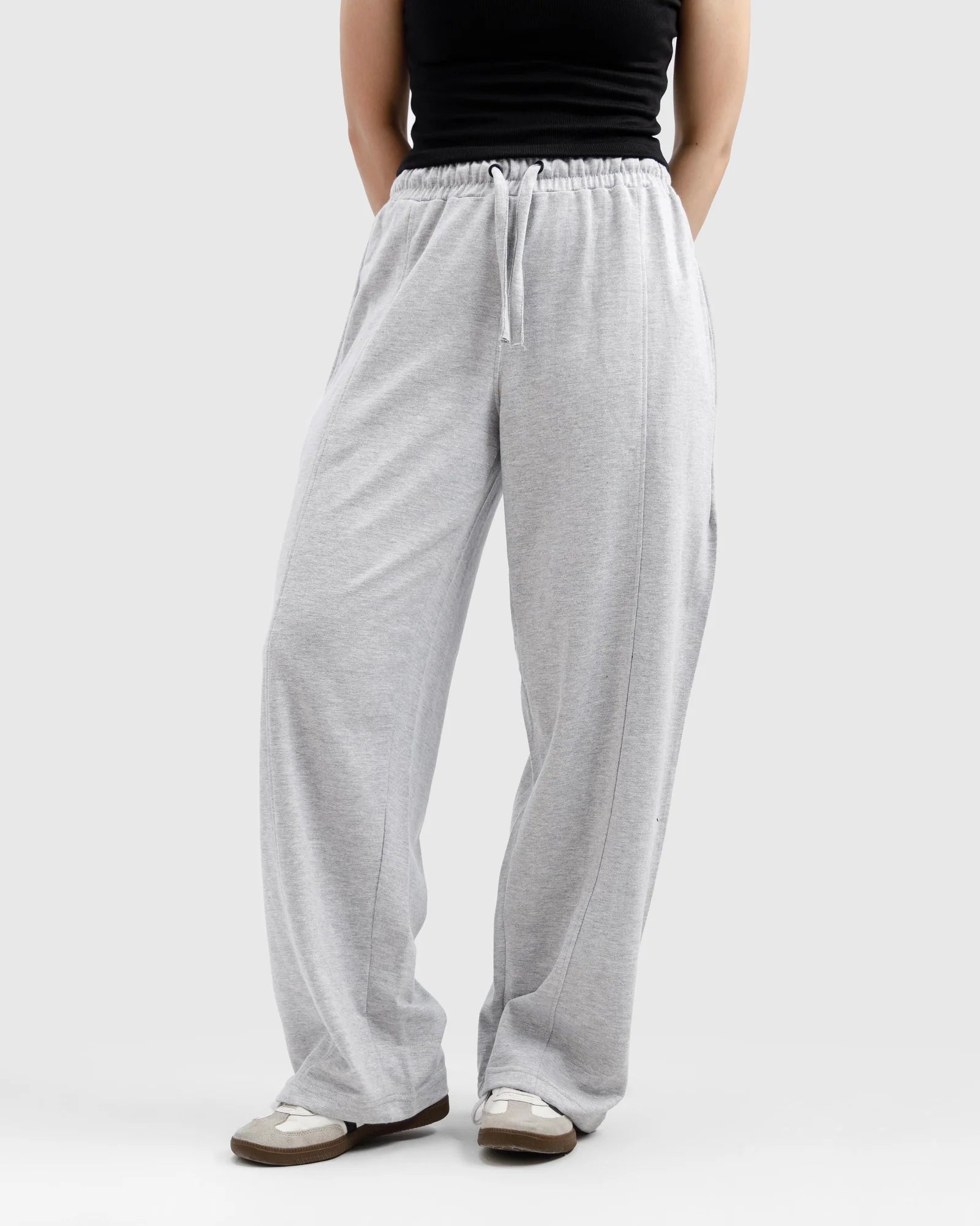 Light Grey Straight Fit Trousers