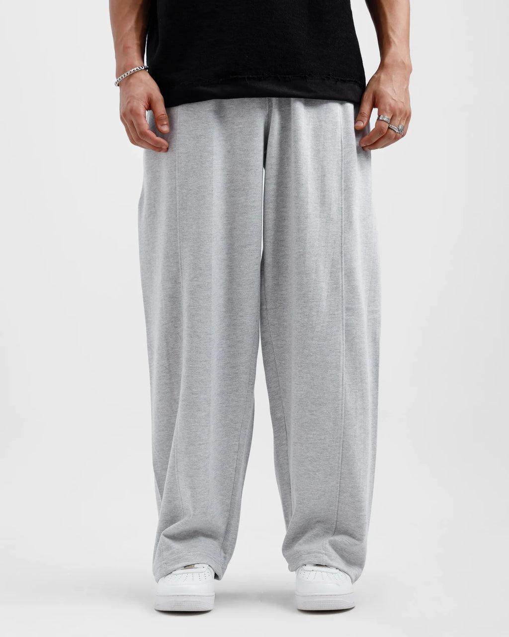 Light Grey Straight Fit Trousers