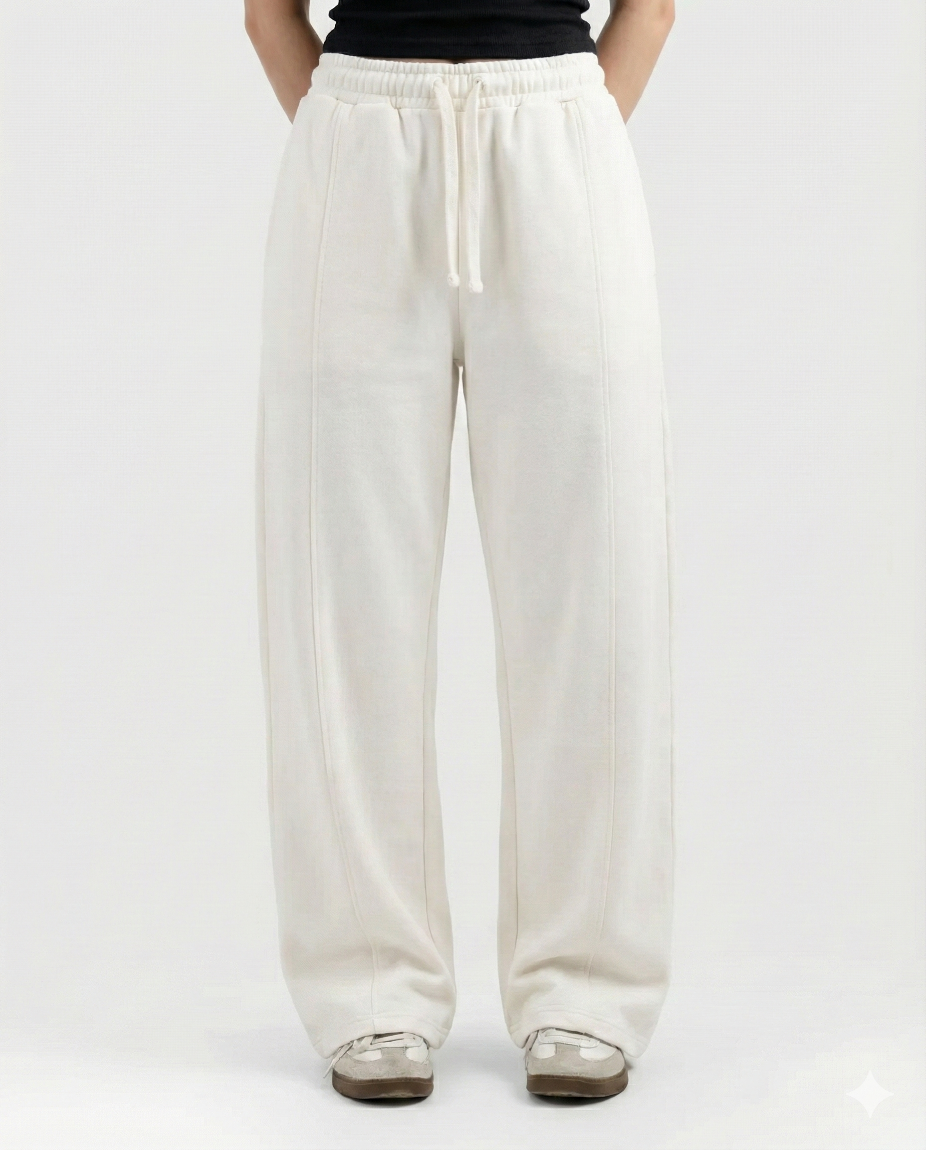 White Straight Fit Trouser