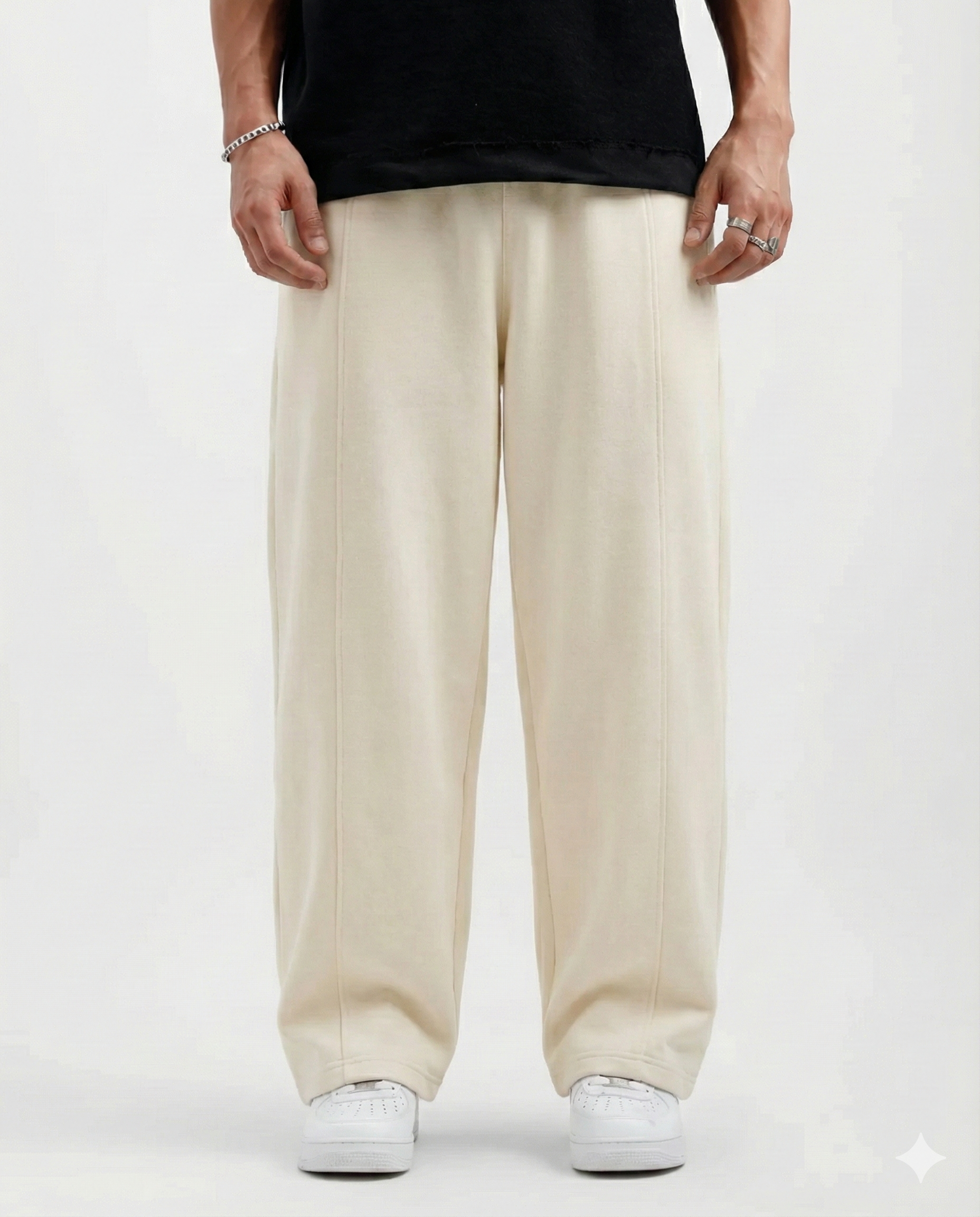 White Straight Fit Trouser